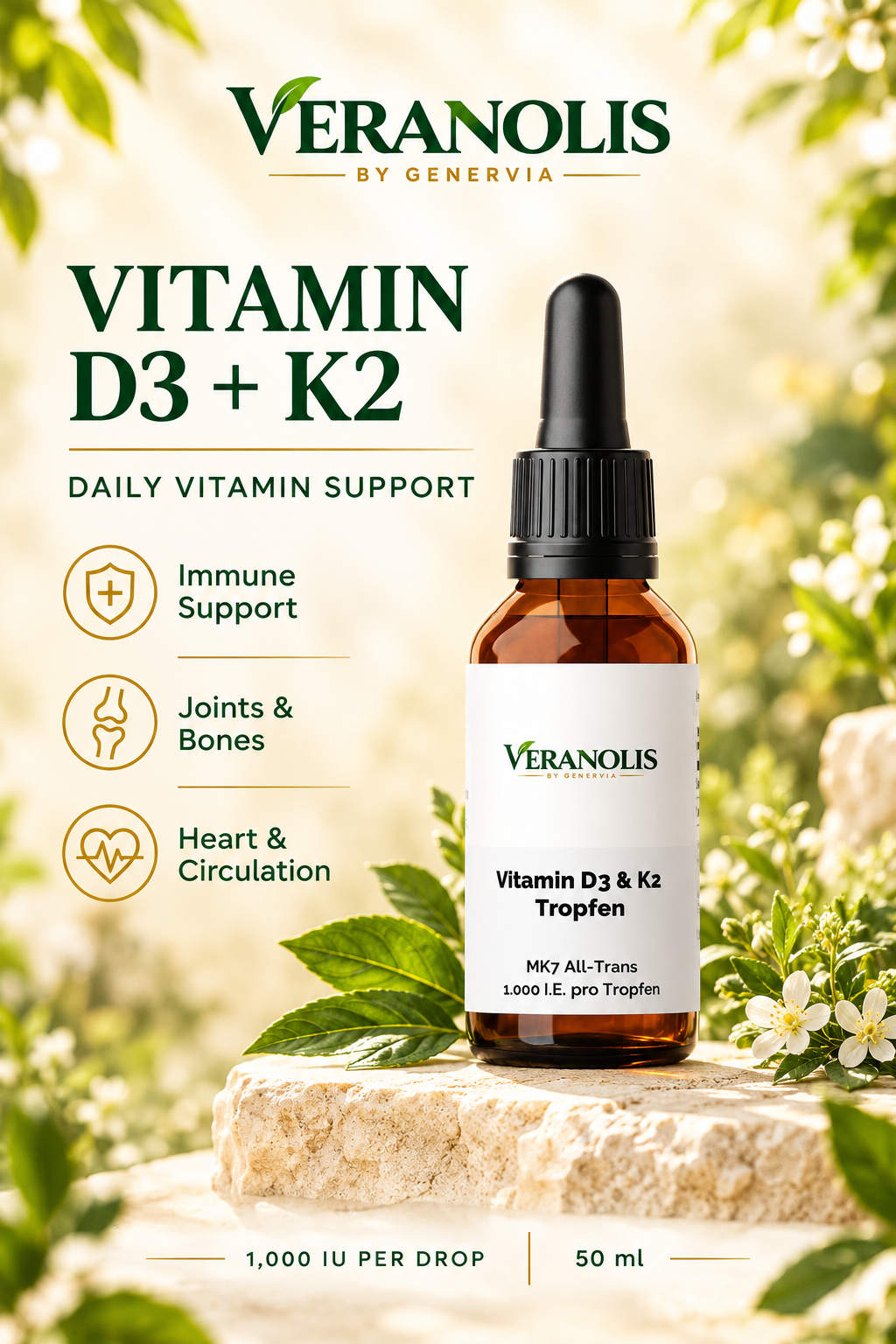 VERANOLIS D3 + K2 – Daily Drops | 50 ml
